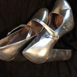 Silver Mary Janes